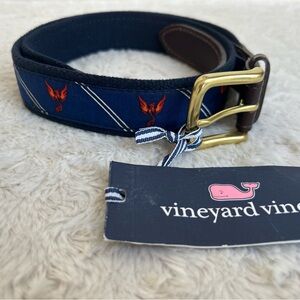 NWT Vineyard Vines Sz 36 Golf Ribbon Belt Phoenix Rising Imagery Brass Buckle